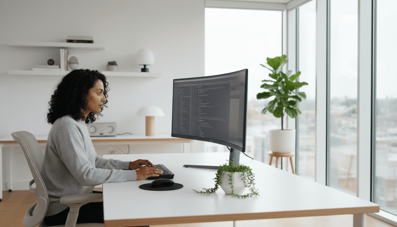 Network installation technician configuring connectivity equipment